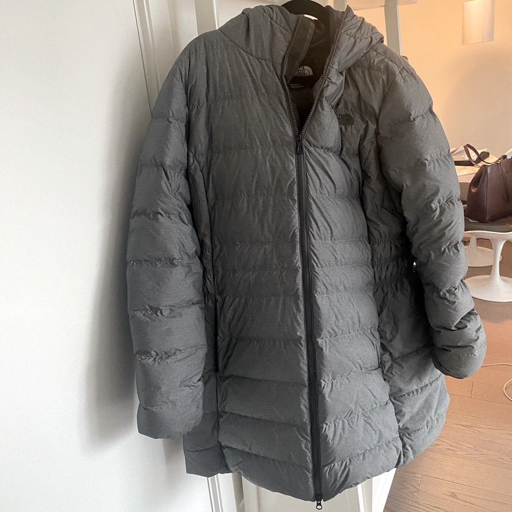 North Face Grey Midi Parka